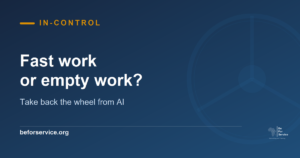 Supply chain maturity featured banner promoting fast work on empty workflows for consulting services.